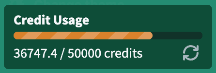 The credit usage display.